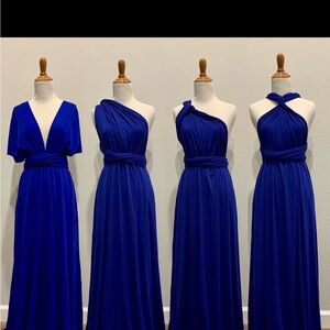 Elegant Blue Convertible Maxi Dress